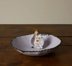 Pierce & Ward ABRA CERAMIC FIGURINE DISH - LILAC GLAZE WITH SCALLOPED RIM | Ceramics | Vessels