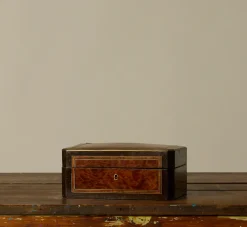 Pierce & Ward ANTIQUE BURL WOOD JEWELRY BOX | Boxes