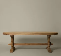 Pierce & Ward ANTIQUE FRENCH OVAL TRESTLE TABLE | Furniture
