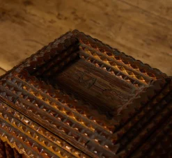 Pierce & Ward ANTIQUE WOODEN TRAMP ART BOX | Boxes