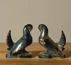 Pierce & Ward ART DECO CERAMIC DOVE BOOKENDS | Ceramics | Books & Bookends