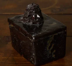 Pierce & Ward BLACK CERAMIC FIGURE BOX WITH BUST | Boxes