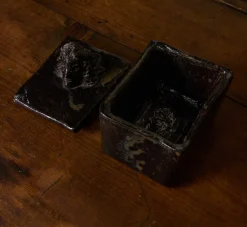 Pierce & Ward BLACK CERAMIC FIGURE BOX WITH BUST | Boxes