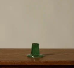 Pierce & Ward BRITISH COLOUR STANDARD GLASS CANDLEHOLDER IN JADE GREEN | Candlesticks & Candles