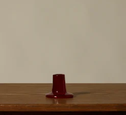 Pierce & Ward BRITISH COLOUR STANDARD GLASS CANDLEHOLDER IN GUARDSMAN RED | Candlesticks & Candles