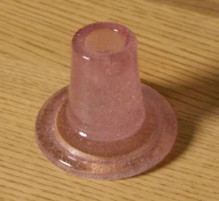 Pierce & Ward BRITISH COLOUR STANDARD GLASS CANDLEHOLDER IN OLD ROSE | Candlesticks & Candles