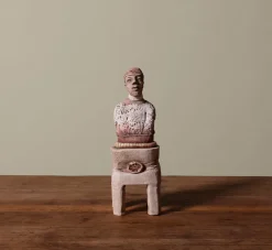 Pierce & Ward BUST OF MAN WITH LACE BOX BY GAYSER | Ceramics | Boxes