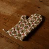 Pierce & Ward CHECKERBOARD OVEN MITT IN OLIVE AND RED | Kitchen