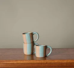 Pierce & Ward COFFEE MUG BY SALT CERAMICS IN POOLSIDE STRIPE | Kitchen