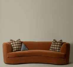 Pierce & Ward CROISSANT COUCH IN APRICOT MOHAIR | Furniture
