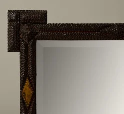 Pierce & Ward EARLY 19TH CENTURY TRAMP ART MIRROR GEOMETRIC CORNERS | Mirrors