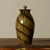 Pierce & Ward EARTHENWARE FOLK ART SWIRL VESSEL WITH LID I | Ceramics | Vessels