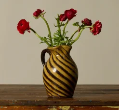 Pierce & Ward EARTHENWARE FOLK ART SWIRL PITCHER | Ceramics | Vessels