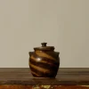 Pierce & Ward EARTHENWARE FOLK ART SWIRL VESSEL WITH LID III | Ceramics | Vessels
