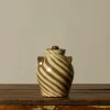 Pierce & Ward EARTHENWARE FOLK ART SWIRL VESSEL WITH LID IV | Ceramics | Vessels