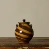 Pierce & Ward EARTHENWARE FOLK ART SWIRL VESSEL WITH LID II | Ceramics | Vessels