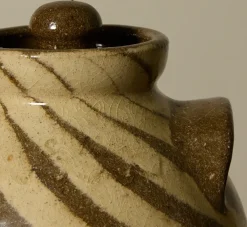 Pierce & Ward EARTHENWARE FOLK ART SWIRL VESSEL WITH LID IV | Ceramics | Vessels