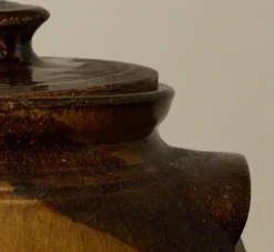 Pierce & Ward EARTHENWARE FOLK ART SWIRL VESSEL WITH LID III | Ceramics | Vessels