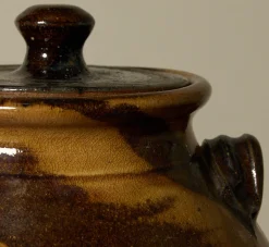 Pierce & Ward EARTHENWARE FOLK ART SWIRL VESSEL WITH LID II | Ceramics | Vessels