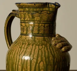 Pierce & Ward EARTHENWARE FOLK ART VASE WITH HAND | Ceramics | Vessels