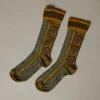 Pierce & Ward EXQUISITE J SOCKS IN ABSTRACT OLIVE | Gifts