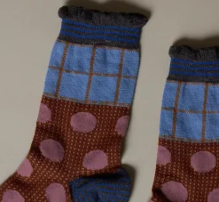 Pierce & Ward EXQUISITE J SOCKS IN CINNAMMON DOT | Gifts