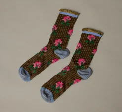 Pierce & Ward EXQUISITE J SOCKS IN PINK ROSE | Gifts