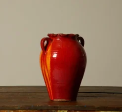 Pierce & Ward FOLK ART FIRE RED VASE | Ceramics | Vessels