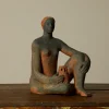 Pierce & Ward FOLK ART SCULPTURE "LADY WITH OWL" | Ceramics | Objets D'Art