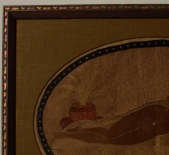 Pierce & Ward FRENCH ART DECO EMBROIDERED RECLINING NUDE | Art