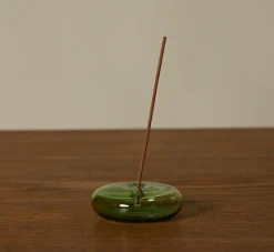 Pierce & Ward GENTLE HABITS GREEN GLASS INCENSE HOLDER | Apothecary