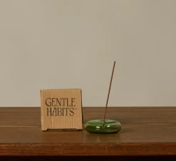 Pierce & Ward GENTLE HABITS GREEN GLASS INCENSE HOLDER | Apothecary