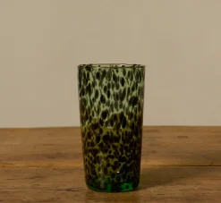 Pierce & Ward HAND BLOWN MINT TORTOISE SHELL HIGHBALL GLASS | Kitchen