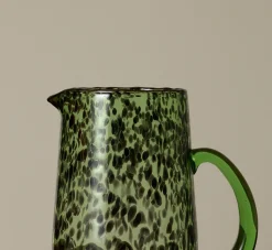 Pierce & Ward HAND BLOWN MINT TORTOISE SHELL GLASS PITCHER | Kitchen