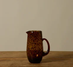 Pierce & Ward HAND BLOWN TORTOISE SHELL GLASS PITCHER | Kitchen