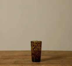 Pierce & Ward HAND BLOWN TORTOISE SHELL HIGH BALL GLASS | Kitchen