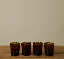 Pierce & Ward HAND BLOWN TORTOISE SHELL TUMBLER GLASS | Kitchen