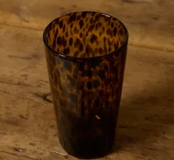 Pierce & Ward HAND BLOWN TORTOISE SHELL HIGH BALL GLASS | Kitchen