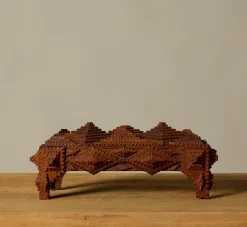 Pierce & Ward HAND-CARVED PYRAMID TRAMP ART BOX | Boxes