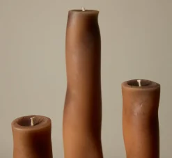 Pierce & Ward HANDS WOBBLE CANDLE SET IN BLUSH | Candlesticks & Candles