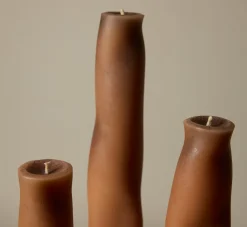 Pierce & Ward HANDS WOBBLE CANDLE SET IN BLUSH | Candlesticks & Candles