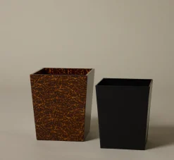 Pierce & Ward HIGH GLOSS FAUX TORTOISE WASTEBASKET | Bed + Bath