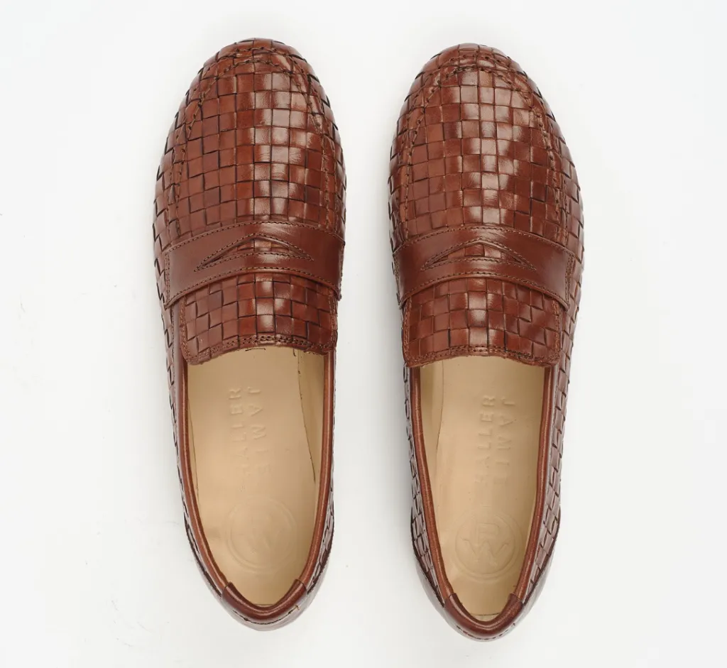 Pierce & Ward JAMIE HALLER X PW WOVEN LOAFER BROWN | Collaborations