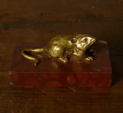 Pierce & Ward LA PETITE SOURIS: 1910S FRENCH BRONZE AND MARBLE PAPERWEIGHT | Objets D'Art