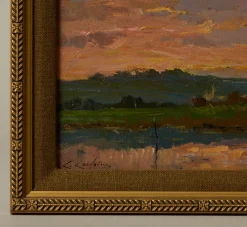 Pierce & Ward LAGOON LANDSCAPE AT SUNSET BY CARLO CRESSINI (1865-1938) | Art