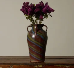 Pierce & Ward LARGE FOLK ART SWIRL FLOOR VASE | Ceramics | Vessels