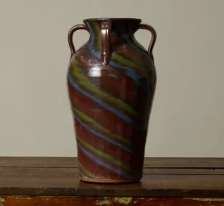 Pierce & Ward LARGE FOLK ART SWIRL FLOOR VASE | Ceramics | Vessels
