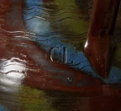 Pierce & Ward LARGE FOLK ART SWIRL FLOOR VASE | Ceramics | Vessels