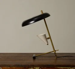 Pierce & Ward 1960 MID CENTURY ITALIAN TABLE LAMP IN BLACK/IVORY | Lighting