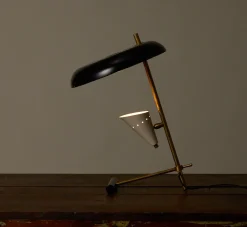 Pierce & Ward 1960 MID CENTURY ITALIAN TABLE LAMP IN BLACK/IVORY | Lighting